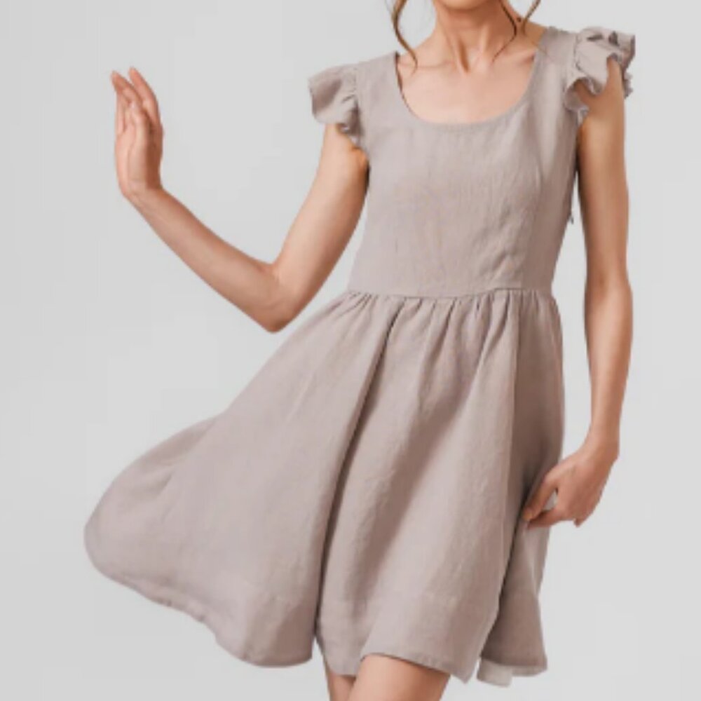 Son de Flor Lim. Ed. Mini Carmen Dress Ruffle Sleeve Size M Color: Gentle Lilac